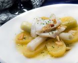 Puerros con patatas y bacalao