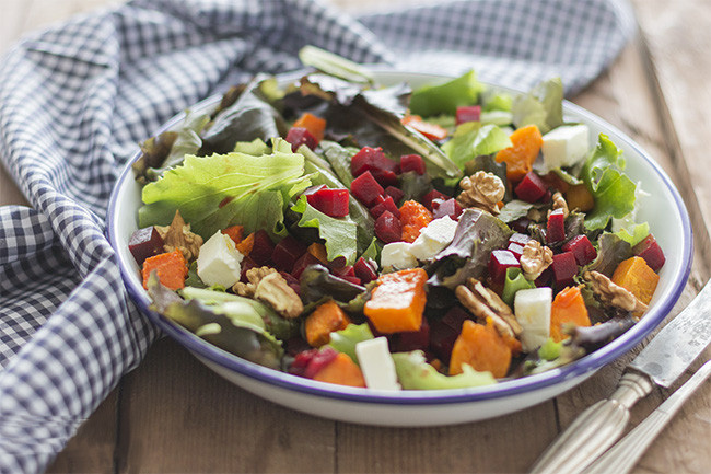 Ensalada de calabaza y queso feta