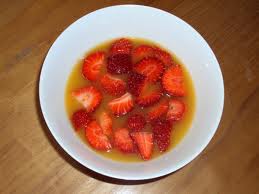 fresas con zumo de naranja