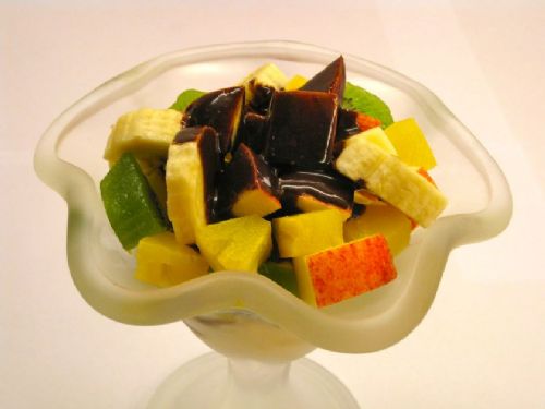 Macedonia con chocolate